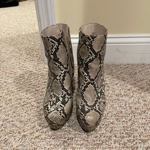 Snakeskin booties